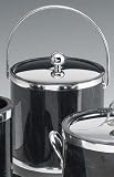 Review Kraftware  / Kraftware 61268 Ebony Marble with Chrome 3 Quart Ice Bucket with Bale Handle, Bands and Metal Cover