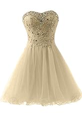 Charmeuse/Tulle Sweetheart Lace-Up  Sequined Cocktail Short Prom Dress/Party Dress/Mini Dress  With Rhinestones