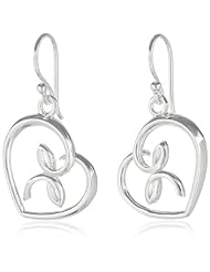 Sterling Silver Heart Cross Drop Earrings