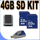 Two 2GB SD Secure Digital Memory Cards BigVALUEInc Accessory Saver Bundle + USB SD Card Reader + MORE for Digital Recorders