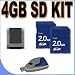 Two 2GB SD Secure Digital Memory Cards BigVALUEInc Accessory Saver Bundle + USB SD Card Reader + MORE for Digital Recorders