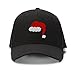 Santa Merry Christmas Embroidery Adjustable Structured Baseball Hat Black