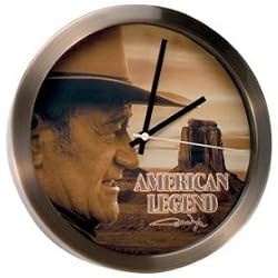 John Wayne American Legend Brushed Metal Wall Clock
