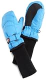 SnowStoppers Nylon Snow Mittens (Sky Blue, Large)