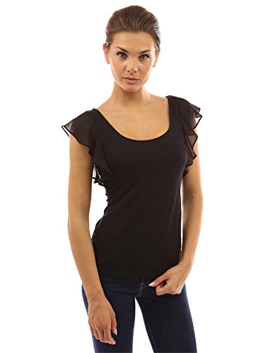 PattyBoutik Women's Scoop Neck Flutter Tank Top