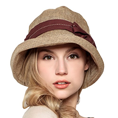 Supergirl Women hat Crimping Brim Linen Cap Sun Hats Summer Topee UPF 50+ Beach Hats