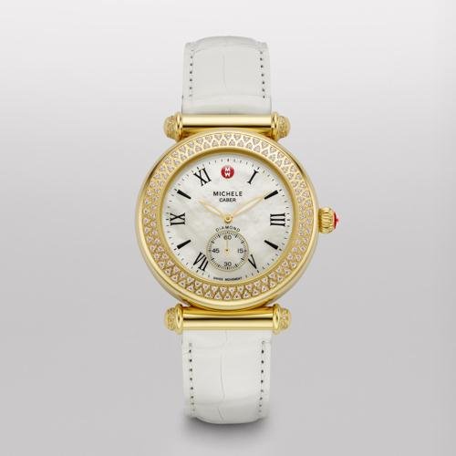 MICHELE Caber Diamond Gold White Alligator