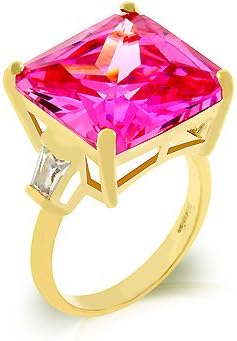 GT Design Princess Cut Pink Engagement Ring