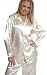 Intimo Women's 100% Silk Pajama Set, Ivory, Medium
