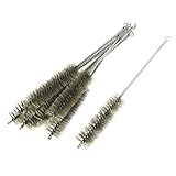 uxcell　チューブブラシ　注ぎ口洗い　　33cm長さ　30mm直径　ステンレス　スチール　クリーン　10本いり