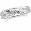 14K White Gold Diamond Wedding Band Duo - Lady's Ring - 0.09 Ct.