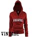 NCAA Arkansas Razorbacks Ladies Cardinal Rugby Deep-V Vintage Hoody Sweatshirt