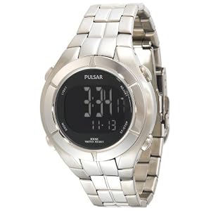 Pulsar Men's PR2001 Digital Chronograph Silver-Tone Watch