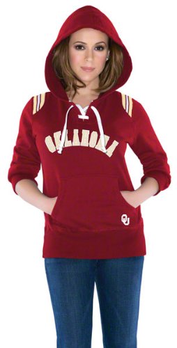 Oklahoma Sooners Women's Laced Up Fleece Hooded Sweatshirt - by Alyssa Milano