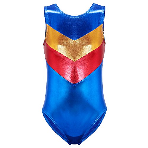 One-piece Shining Double-V Gymnastics Athletic Leotard for Little Girls