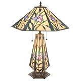 25 H Iris Hex Lighted Base Table Lamp
