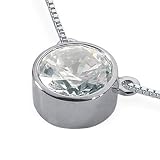 14K White Gold Round Cut Diamond Solitaire Pendant: 16in (1.00ct.tw, HI Color, SI2-3 Clarity)