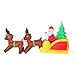 HOMCOM 7ft Christmas Inflatable Santa Claus with Sleigh and Reindeer, Outdoor Blow-Up Yard Decoration with LED Lights Display