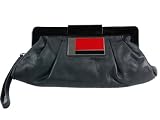 Alfani Martina Leather Wrist Bag Black