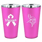 NFL Minnesota Vikings 16-Ounce Breast Cancer Awareness Lusterware Pint Glass Set