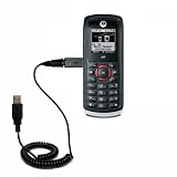 Coiled Power Hot Sync and Charge USB Data Cable w/ Tip Exchange for the Motorola i335 - Gomadic Brand