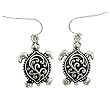 Small Silvertone Turtle Dangle Earrings Fashion Jewelry