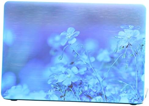 Macbook Pro Retina 13 inches Rubberized Hard Case for model A1502 & A1425, GRAFICO Blue Flower Design with Blue Bottom Case, Come with Keyboard Cover