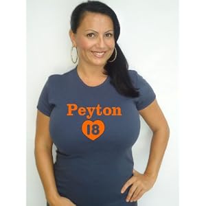 Womens Peyton Manning Navy Blue T Shirt Size Large