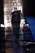 $2890 New Authentic VALENTINO Runway Black Satin Lace Ruffle Trim Pants / Slacks 8