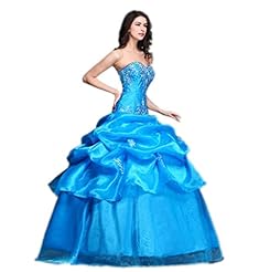 Organza  Sweetheart Tiered Applique  Ball Gown Quinceanera Dress 