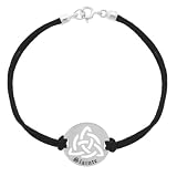Sterling Silver Multi Strand Bracelet with Peace Sign Charm, 7.5"