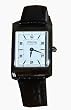Authentic Coach Rectangular Watch Crinkled Black Leather Band Crystal Silver Unisex