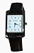 Authentic Coach Rectangular Watch Crinkled Black Leather Band Crystal Silver Unisex