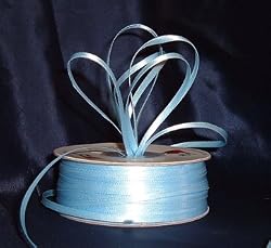Ribbon - Satin Ribbon- 1/8" Double Face 100 Yards (300 FT) - Light Blue - Sewing - Craft - Wedding Favors