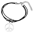 Sterling Silver .925 Stamp Hypoallergenic Nickel Free Peace Sign Jelly Band Bracelet