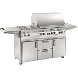 Fire Magic Gas Grills Echelon E660 Propane Gas Grill W/ One Infrared Burner & Double Side Burner On Cabinet Cart