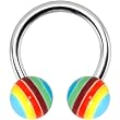 Sherbet Surprise Stripe Horse Shoe Circular Barbell