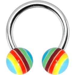 Sherbet Surprise Stripe Horse Shoe Circular Barbell
