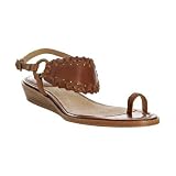 Frye caramel whipstitched leather 'Avery' toe ring sandals by FRYE