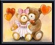 Art Poster Metal Framed Print - Teddy Love - Artist: Olga Kaesling- Poster Size: 9 X 11
