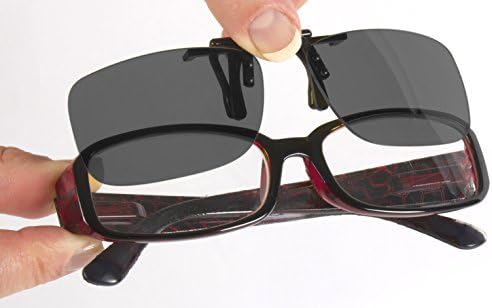 Clearvision Hd Unisex Black Clip Rimless 63mm Clip-ons Sunglasses (Black, Grey)