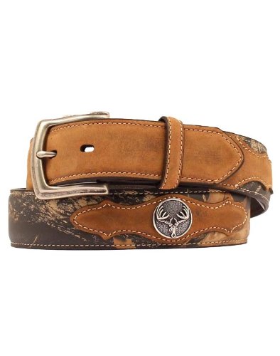 Nocona Men's Mossy Oak Deer Skull Concho Belt