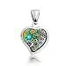 Bling Jewelry Stainless Steel Murano Glass Flower Millefiori Heart Pendant
