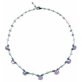 Lavender Chalcedony Briolette Necklace, MADE IN AMERICA