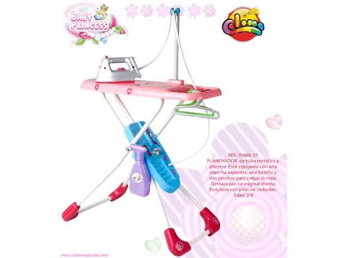 Coloma 90486-37 - B&uuml;gelbrett  Baby Princess mit T&ouml;nen mit 4 Zubeh&ouml;rteilen, wei&szlig;, rosa, blau