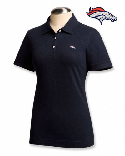 Denver Broncos Navy Women's Ace Polo Shirt - Medium
