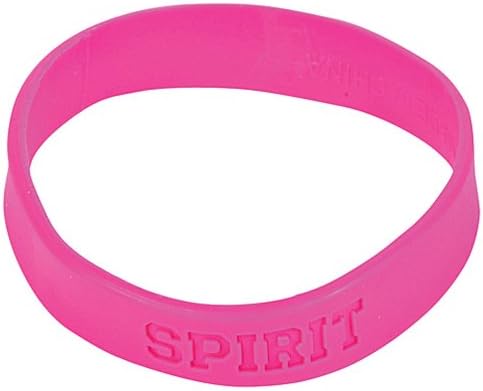 24 (2 Dozen) Pink Cheerleader Team Squad Spirit Bracelets Camp Fundraisers