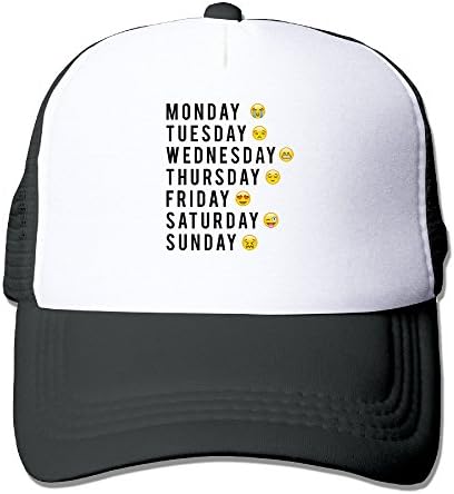 Unisex Days Of The Week Emoji Adjustable Mesh Caps Baseball Hat