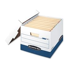 Bankers Box Stor/File Heavy-Duty Storage Boxes with End Tabs, Letter/Legal, 12 Pack (00709)
