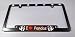 I Love (Heart) Pandas - Giant Panda Bear with Paw Print Black Plastic License Plate Frame with White Vinyl Lettering and Red Heart